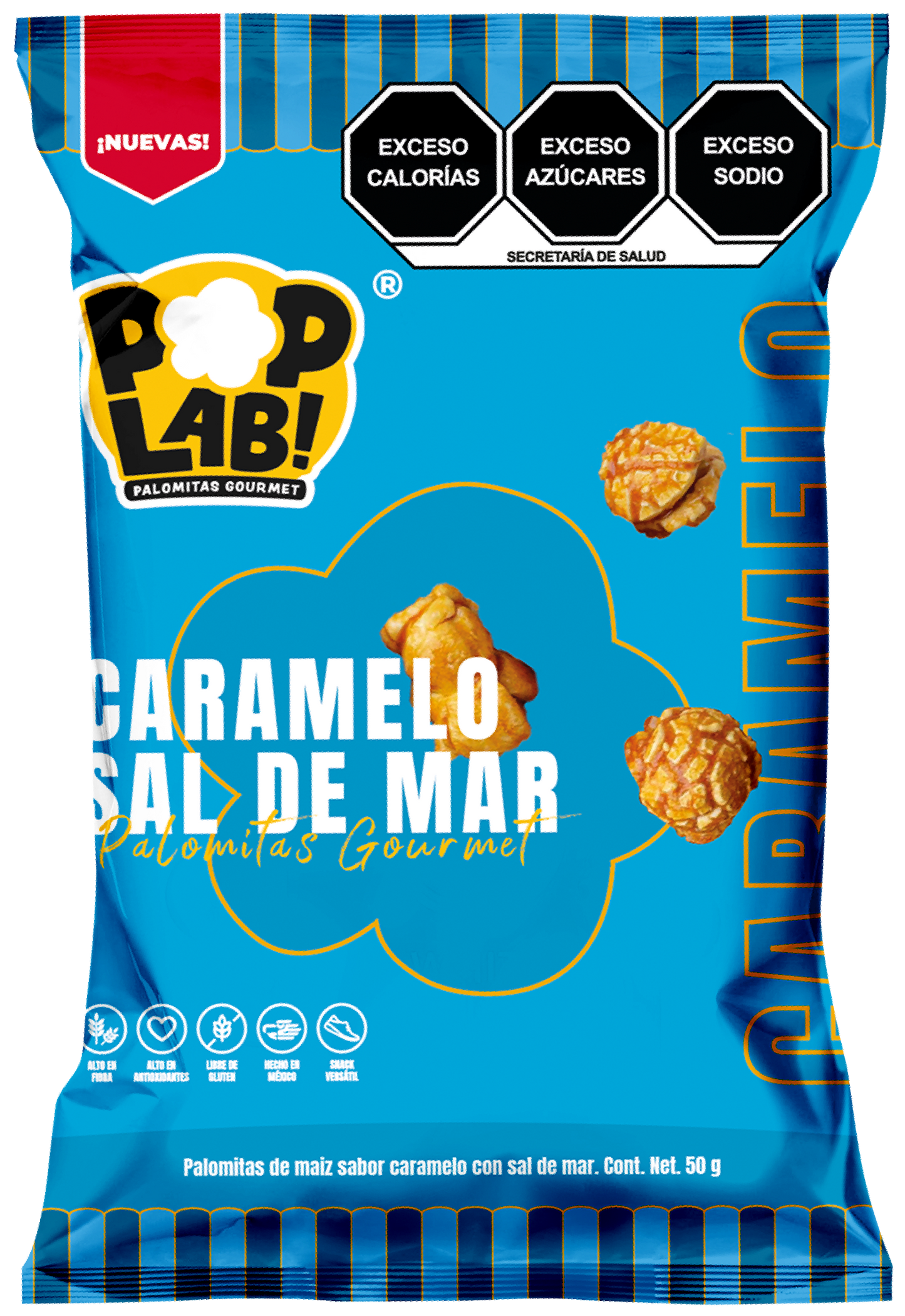 Palomitas de caramelo con sal de mar 50g 🩵