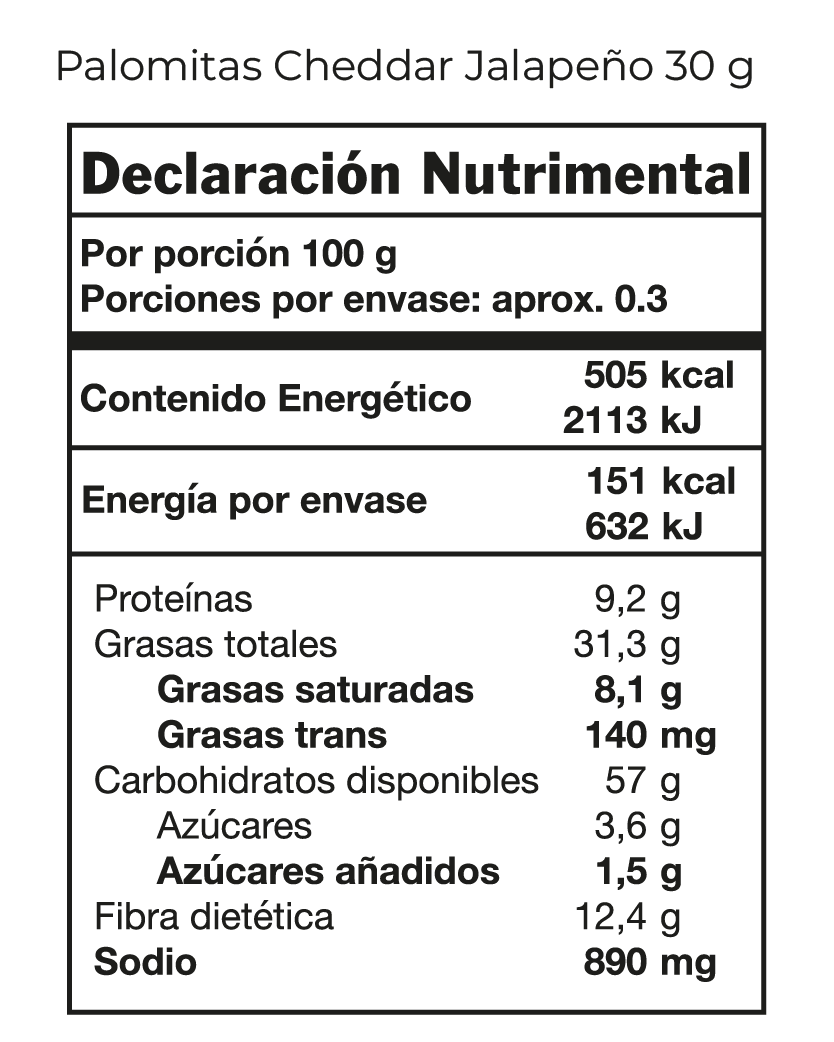 Palomitas Cheddar Jalapeño 30g 🧡