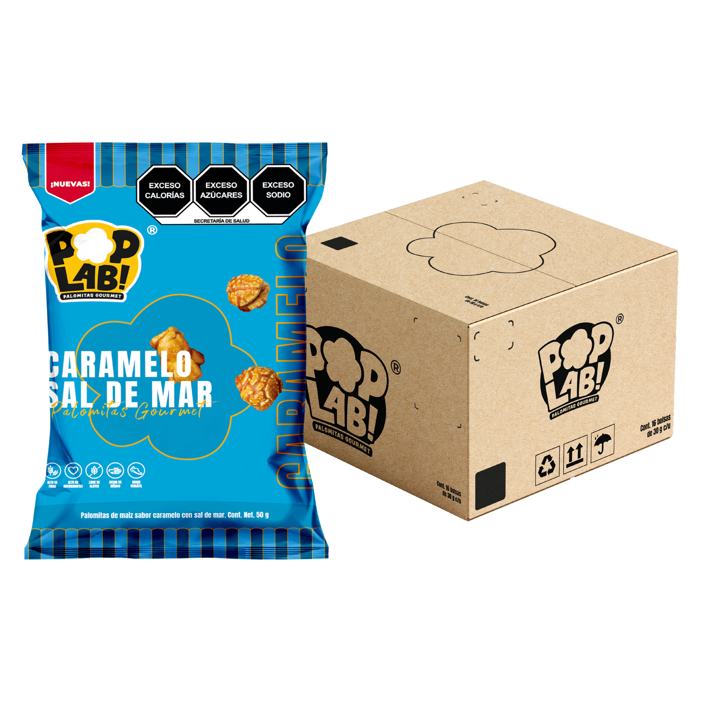 Palomitas de caramelo con sal de mar 50g 🩵